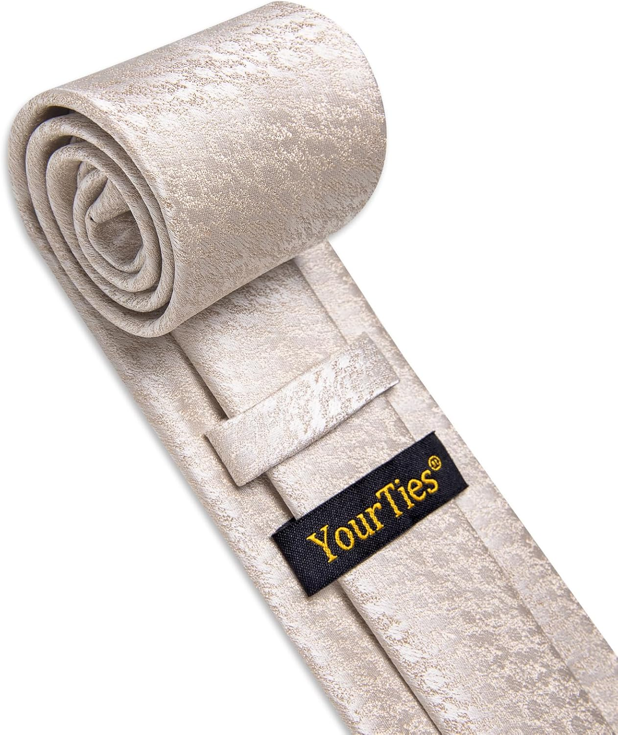 Yourties Silk Ties for Men Paisley Floral Striped Necktie and Pocket Square Cufflinks Tie Clip Set 4PC image number 3