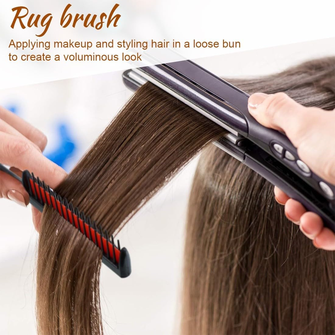Sleek Bun Brush Set, and Rat Tail Comb, Bristles Haircut Hair Comb, Edges Brush, for Braid and Hair, Brush for Sleek Braid for Hairdresser Women Children image number 5