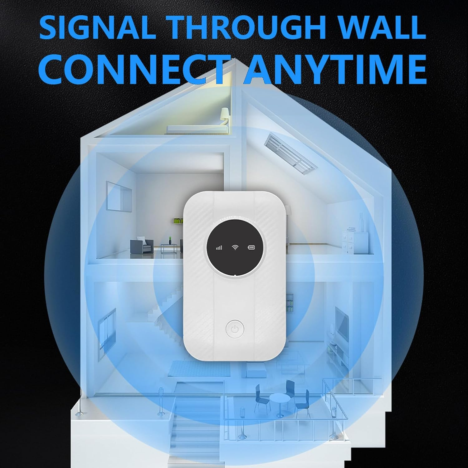 4G LTE Portable Wifi Hotspot with SIM Card Slot, 300Mbps High Speed Internet for Travel Home Office Supports 10 Devices image number 5