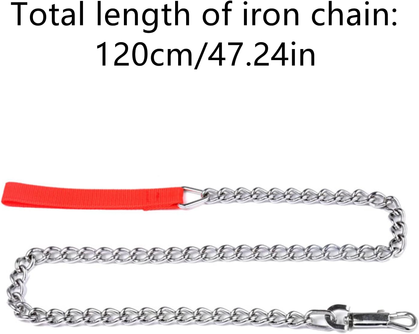 1 Pcs Red Nylon Leash Dog Chain Chew Dog Chain Metal Dog Leash Training Dog Lead Chain Padded Handle Training Dog Chain for Small Medium Large Dogs Training Walking(Red) image number 5