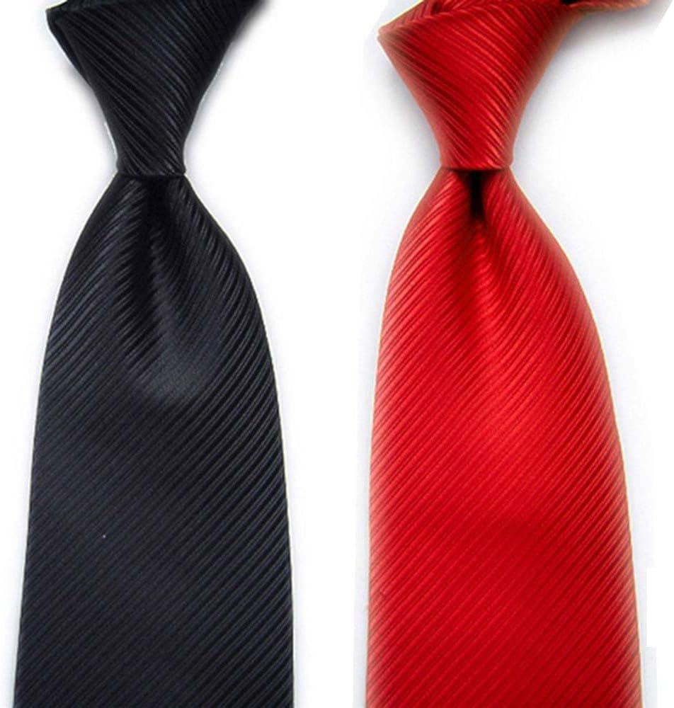 Men'S Stripe Solid Color Business Formal Ties Wedding Groomsmen Party Tie Necktie image number 1