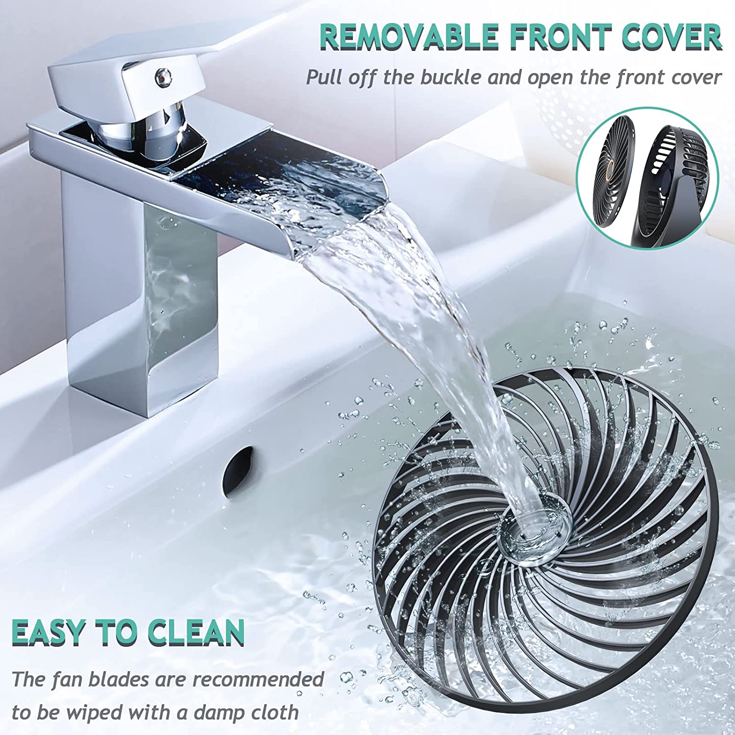 Desk Fan,Samll Personal Fan,Table Fan Rechargeable 4000Mah Battery,5 Speed Silent Bed Fans with 360&deg;Rotatable Strong Airflow,Portable Cooling Fan for Desktop Office Home Bedroom image number 5