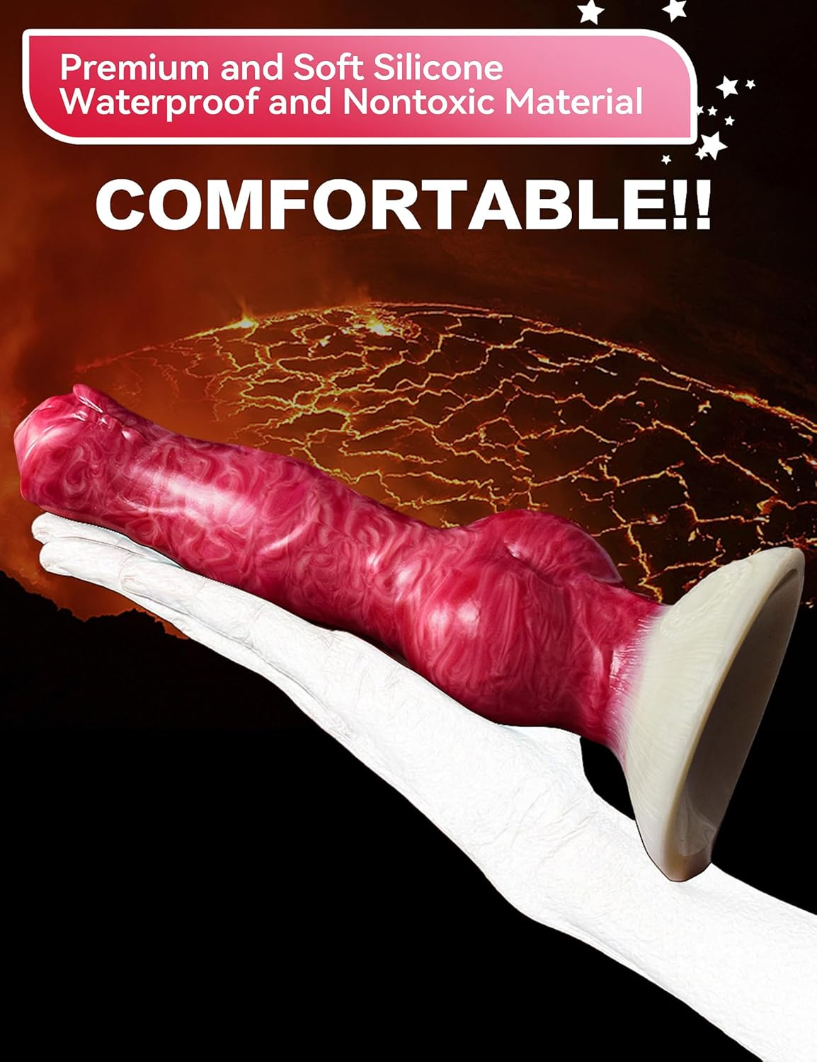 Realistic Dog Dildo with Knot for Beginners, 8.26 Inches Pink Silicone Suction Cup Butt Plug Sensory Toys Dildo for Women Lesbian and Men Couples image number 4