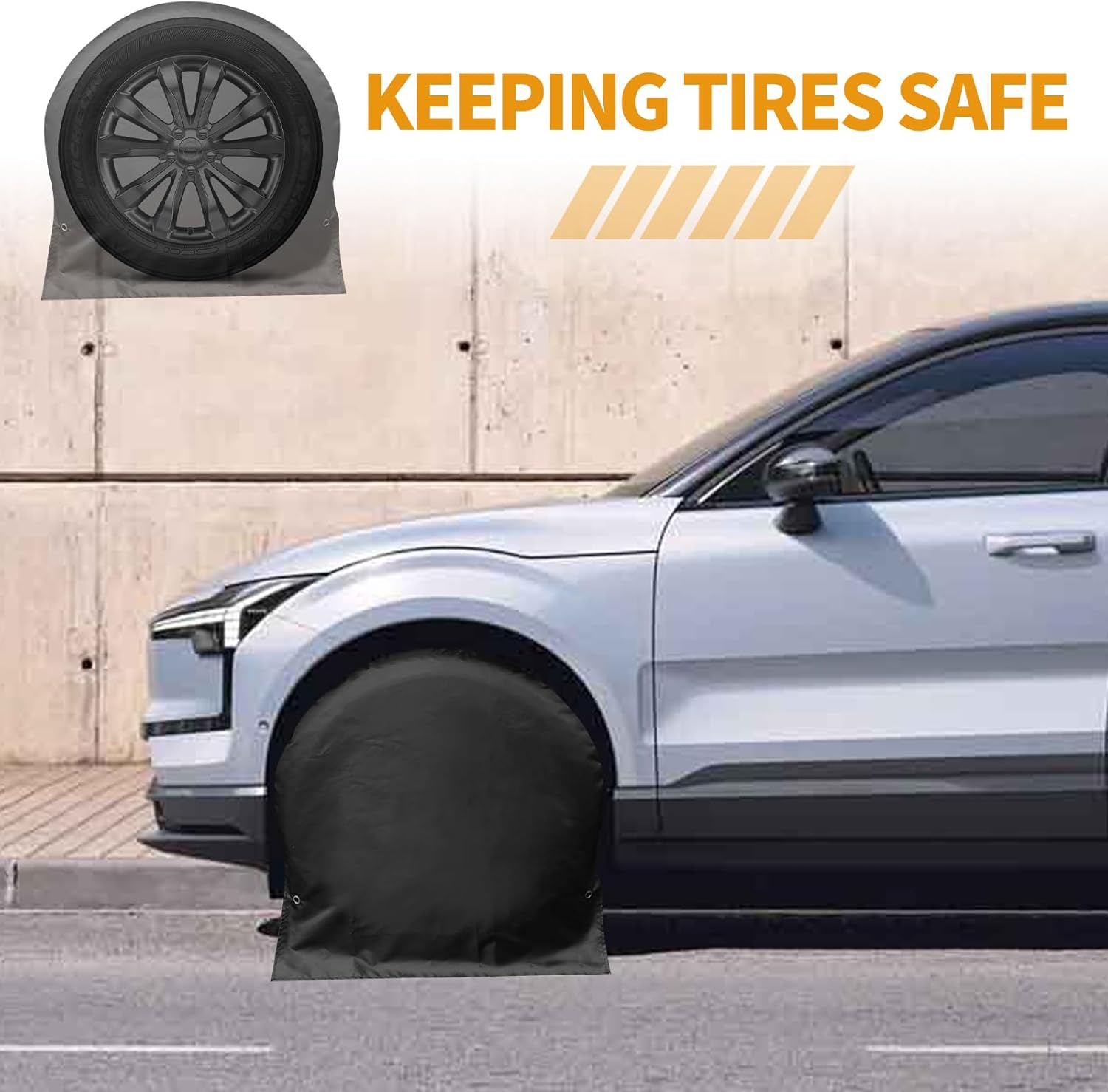 Pack of 4 Wheel Covers Caravans, 600D Oxford Tyre Cover Caravan with PU Coating, Universal Caravan Tyre Cover for Caravans, Motorhomes, Cars (4 Pieces, Fit Tyre Diameter 27-29 Inches) image number 5