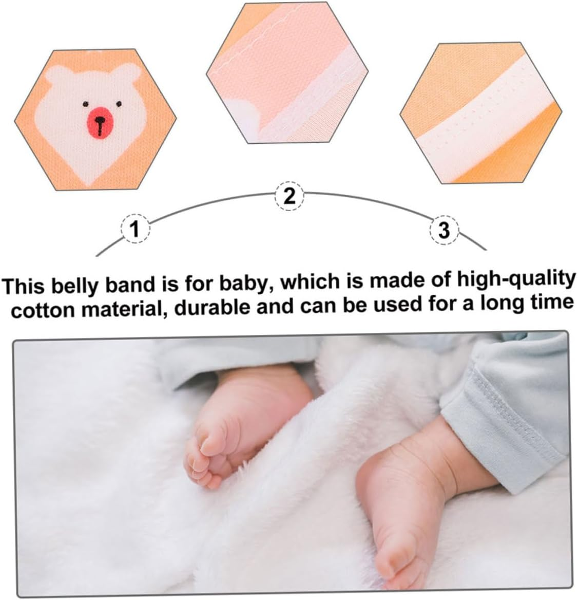 Newborn Cotton Belly Band Baby Navel Strap Cartoon Print 80Cm Warm Belly Protector for Infant Nursery Cord Wrap Autumn Winter image number 6