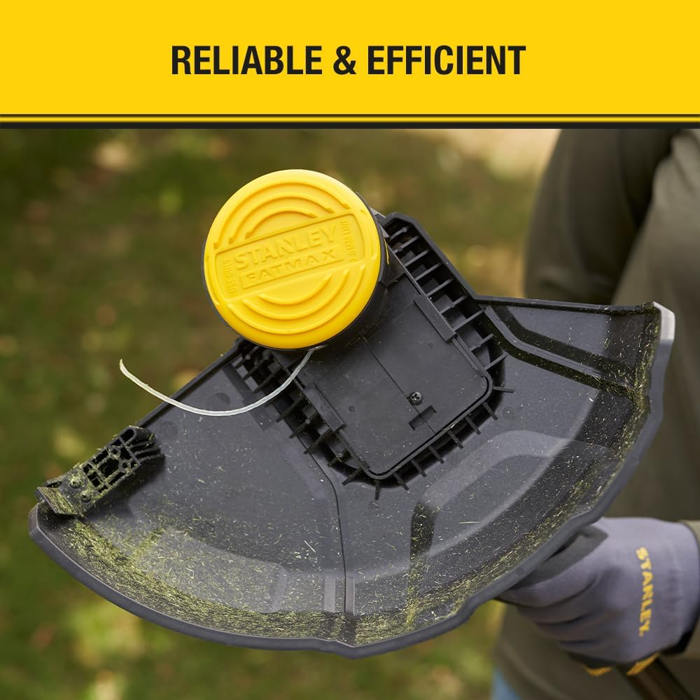 STANLEY FATMAX V20 | 18V Brushless String Trimmer Kit 4.0Ah - 28 or 33Cm Cutting Swath, 2Mm Single Line, Second Handle for Added Comfort, Grip, and Control, up to 7,200RPM, 4.0Ah Battery, 2A Charger image number 2