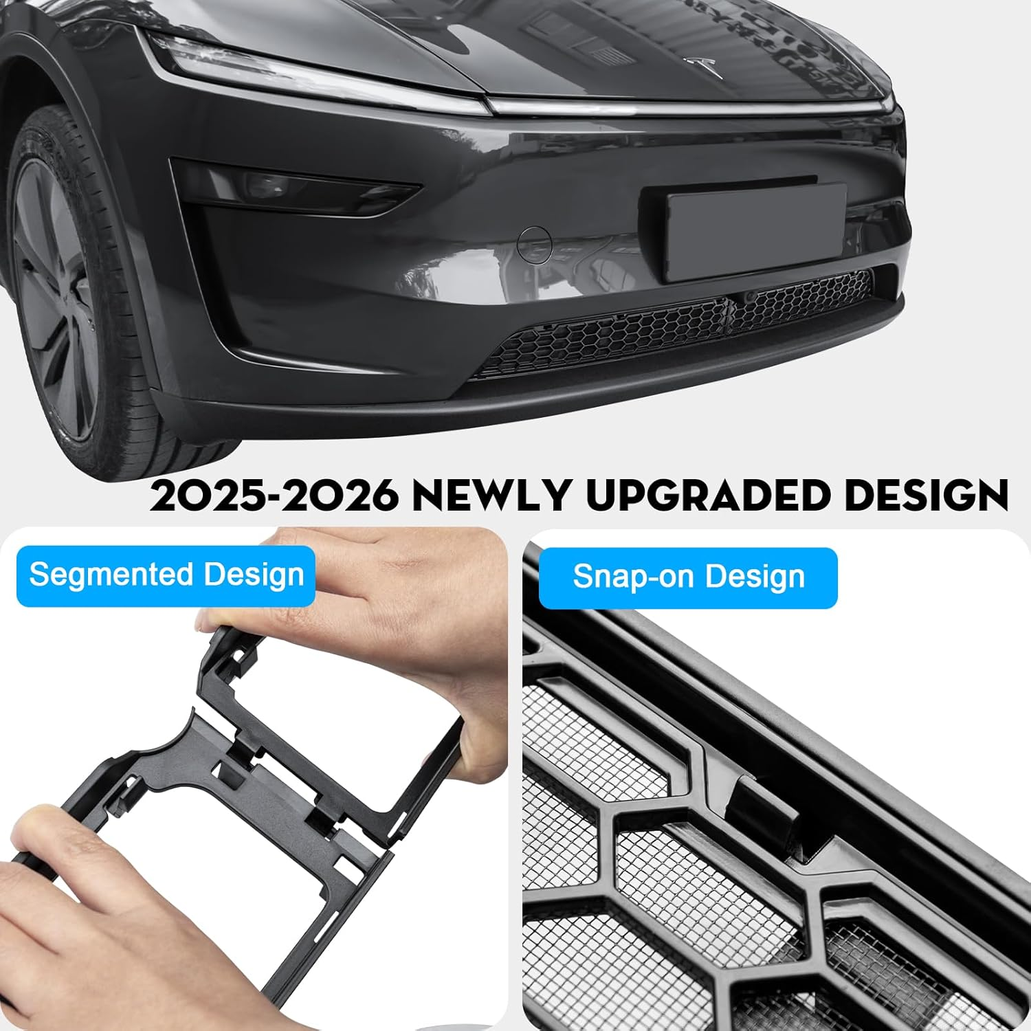 Grille Mesh Inserts for 2025-2026 Tesla New Model Y Front Air Inlet Vent Grille Cover Replacement for New Model Y Juniper (Launch Series) Accessories (Detachable Version) No 3M Sticker Needed image number 6