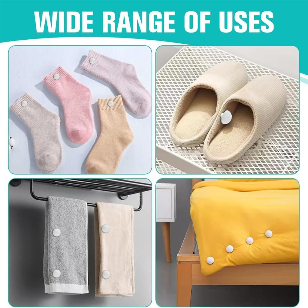 Suithink Mushroom Duvet Pins，20 Pcs Non-Slip Cover Holding Clips，Reusable Quilt Holder for Fixing Bed Sheet Curtain Socks Mattress Covers (White) image number 3