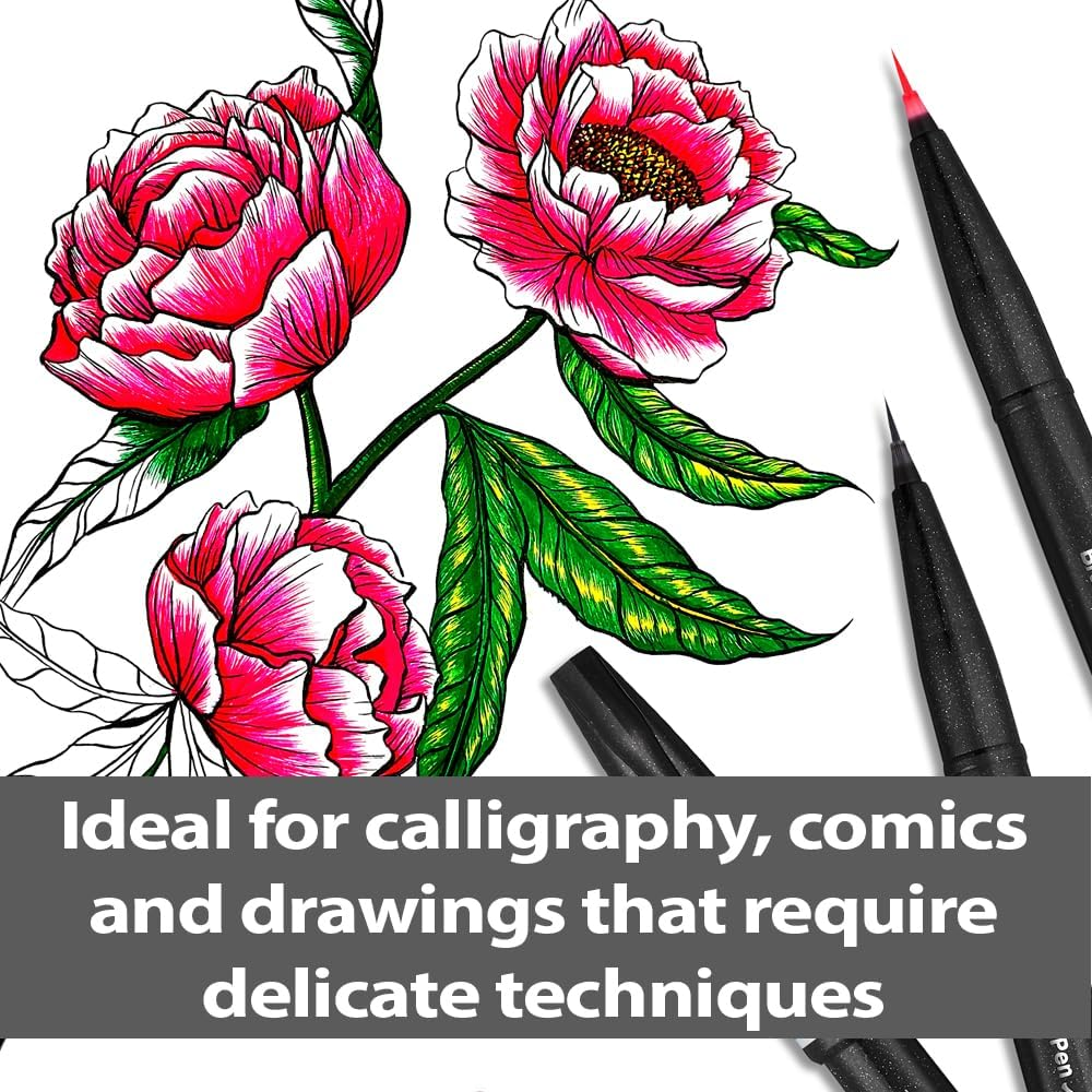 Pentel Arts Brush Sign Pen Artist Wallet of 12 Assorted Standard Colours (SESF30C-12) image number 5