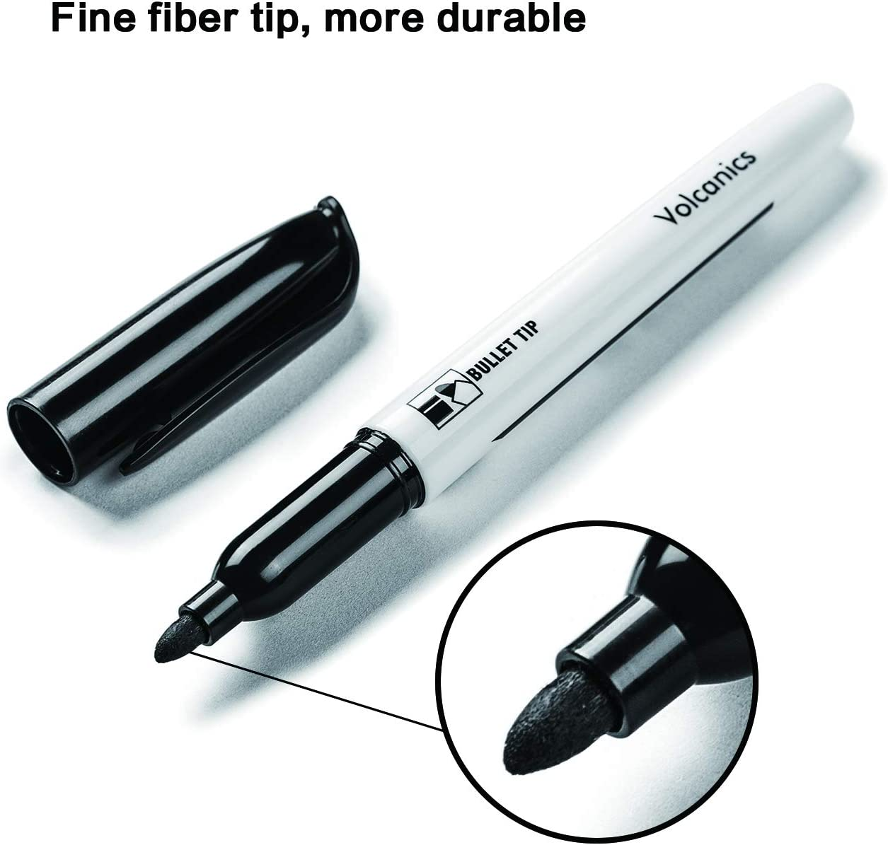 Black Dry Erase Markers Low Odor Fine Whiteboard Markers Thin Box of 30