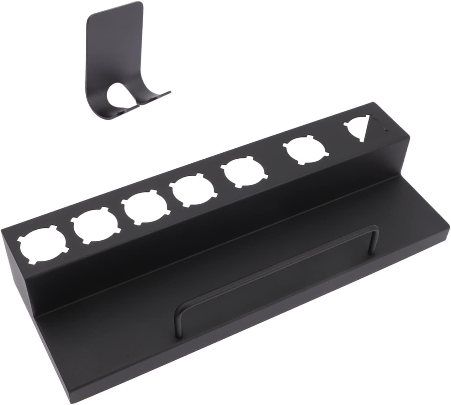 Ipetboom Bathroom Curling Iron Rack Wall-Mounted Curling Iron Support Hair Straightener Black Holder image number 2