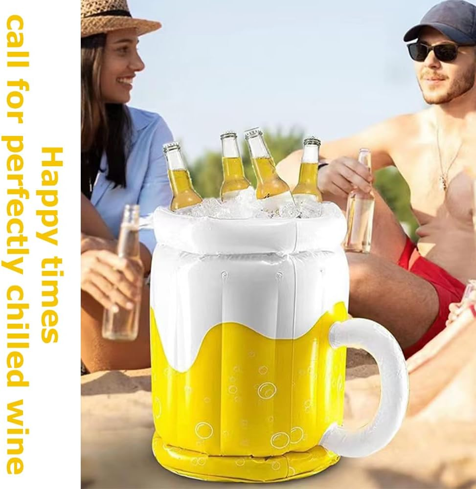 2Pcs Inflated Beer Cooler, Inflatable Ice Bucket,Cold Drink Container,Portable Drinks Chiller, Collapsible Thermos Barrel, Ice Refrigeration Box,For Camping, Party, Travel image number 6