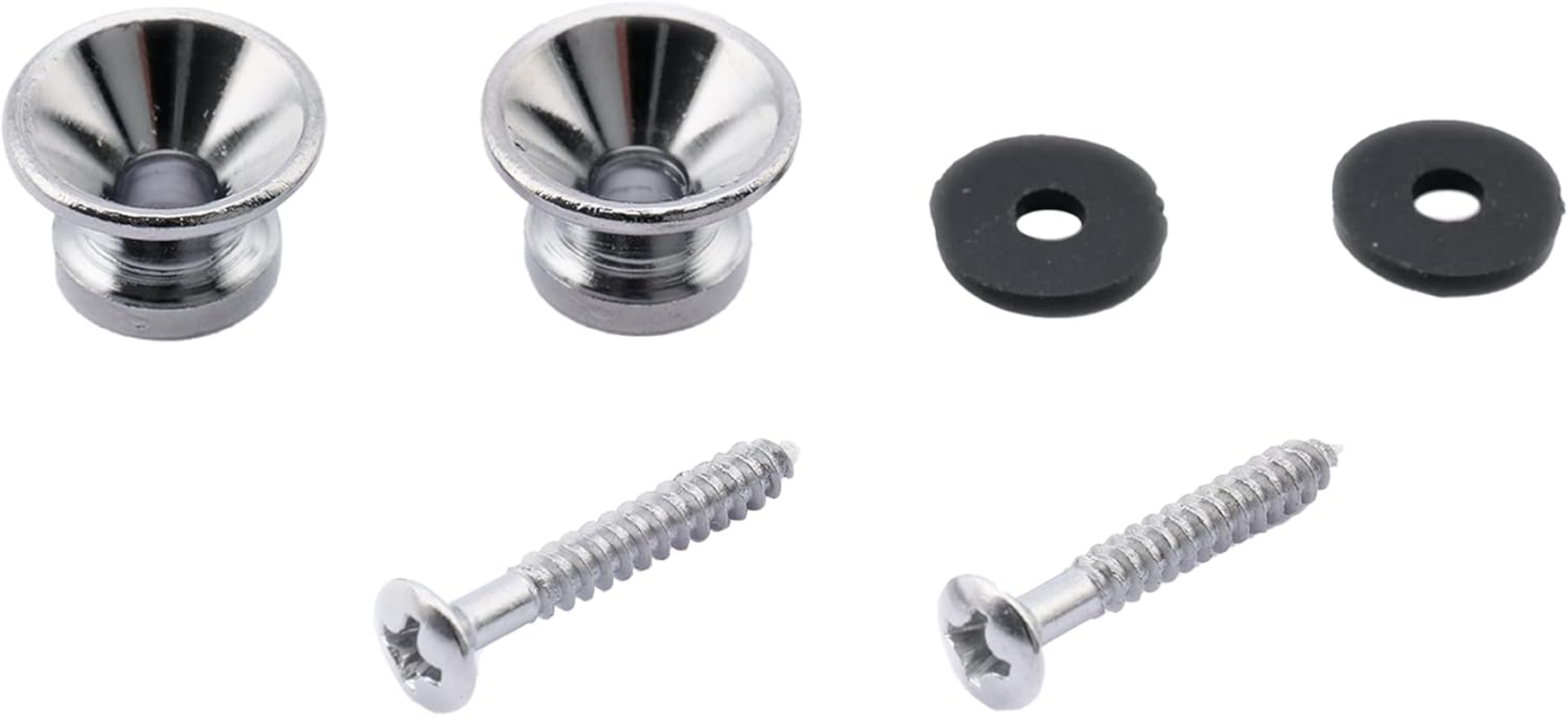 Musiclily Guitar Metal Medium Strap Buttons,Chrome (2 Pieces)