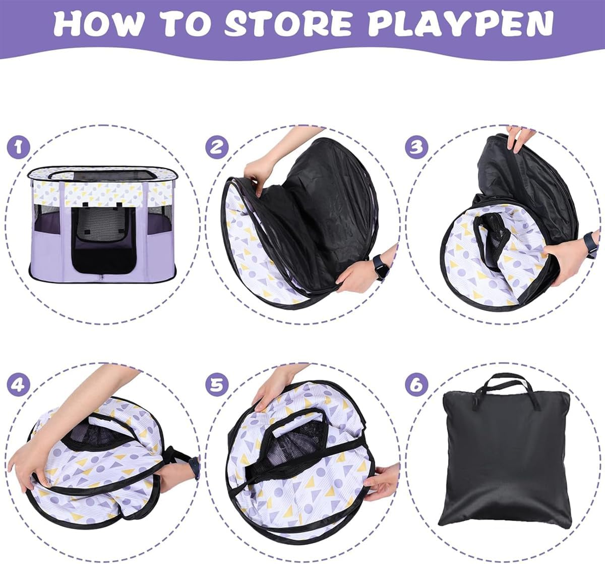 AIMALL Foldable Pet Playpen, Portable and Durable Cat and Dog Kennel with Waterproof Oxford Fabric, Available in M, L, XL