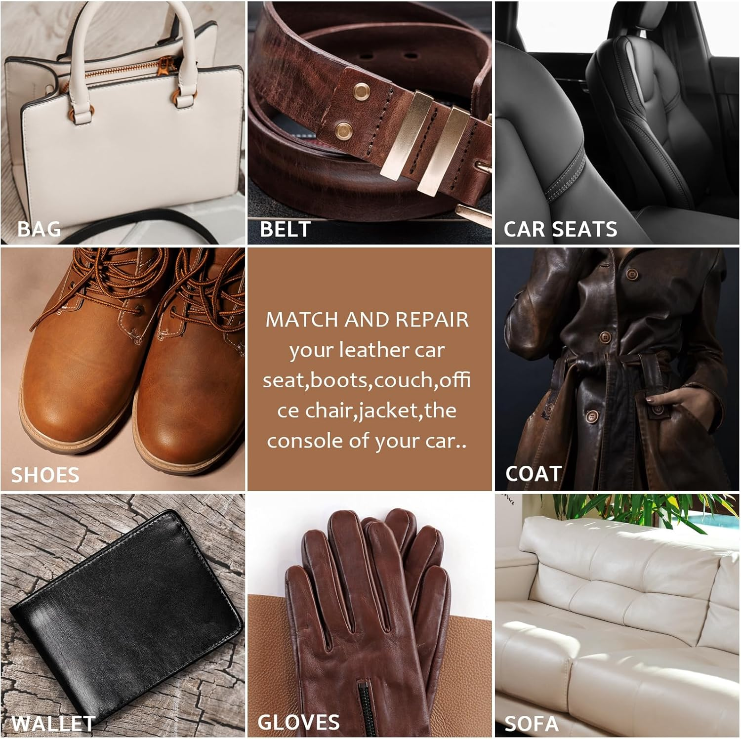 Grpoche Leather Products, Scratch Repair, Leather Care Kit, Leather Repair Cream, 18 Colors, Synthetic Leather Repair, Cracks, Scratches, Fading Repair, Leather Seats, Leather Handles, Genuine Leather image number 3