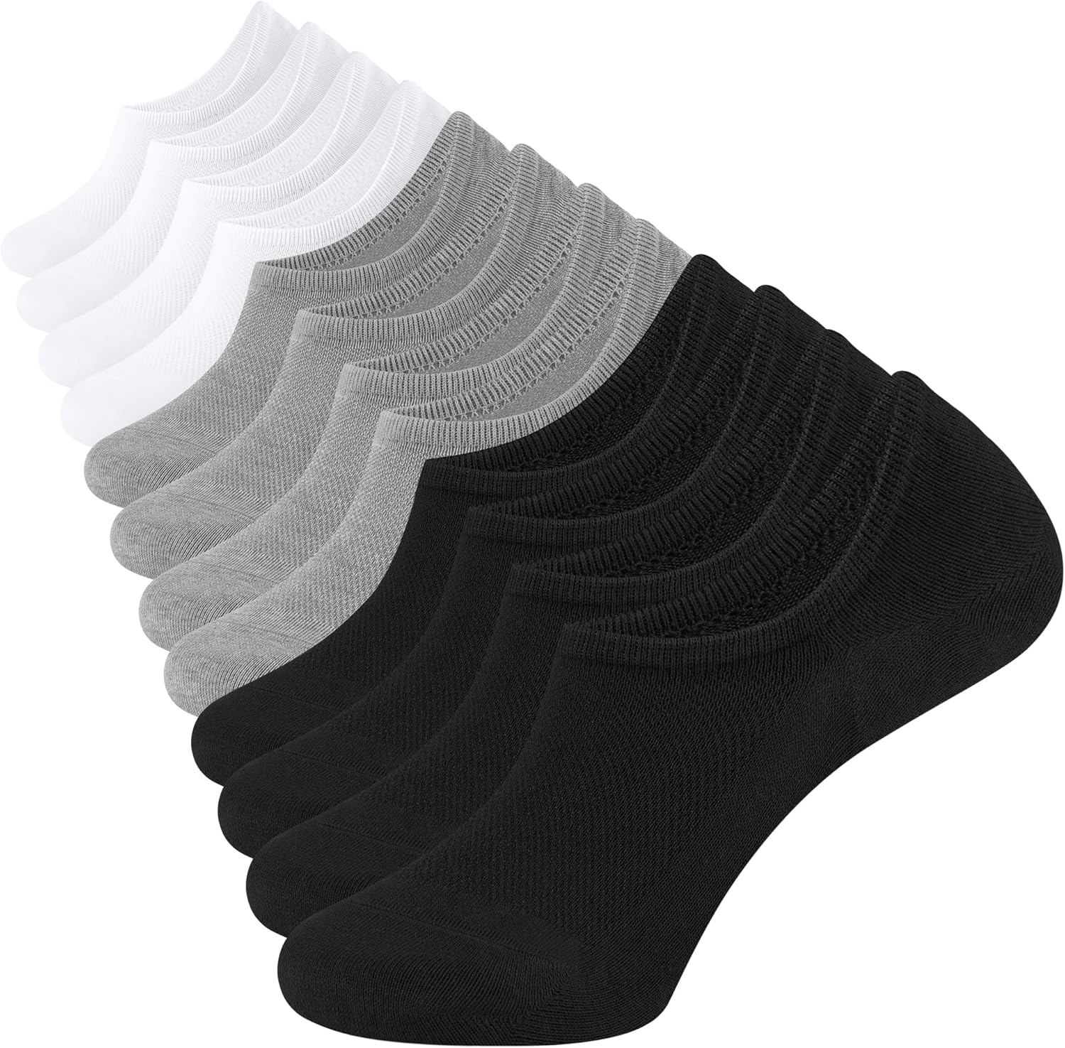 CLOSEMATE Mens No Show Socks Invisible Low Cut Socks Non Slip Casual Socks with Anti-Slip Silicone Stripes