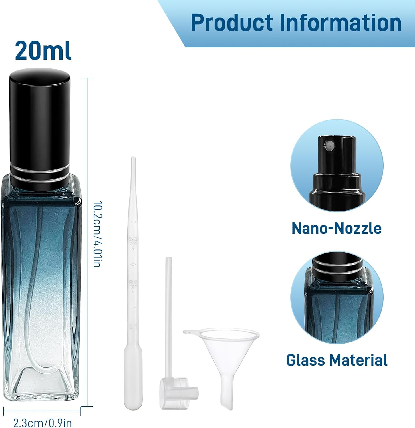 Qlyyea Perfume Atomiser for on the Go Pack of 3 20 Ml Perfume Refills, Perfume Atomiser Refillable for Walks, Travel and Going Out image number 6