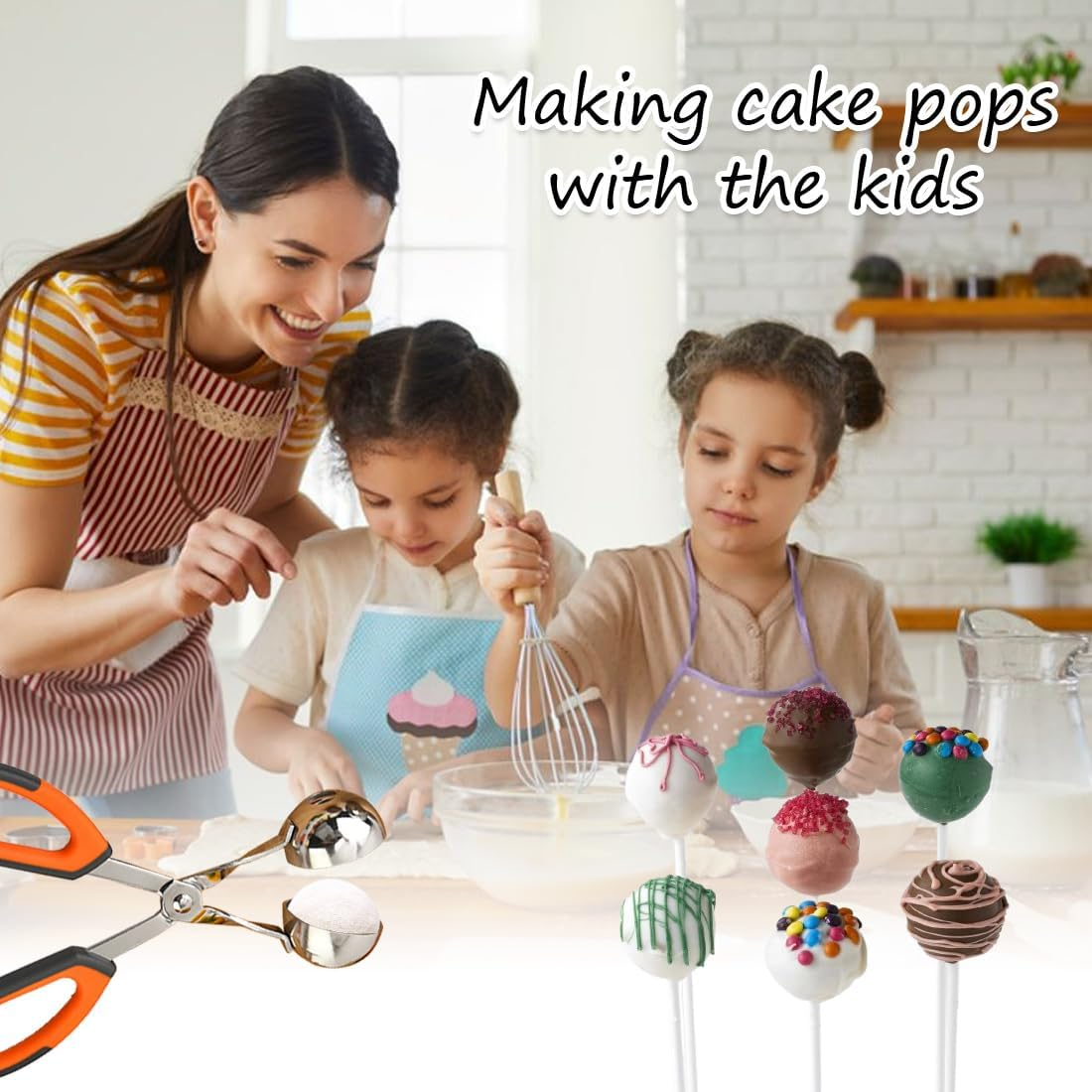 Betterjonny Cake Pop Treat Bag Set, Including 100 Parcel Bags 100 Papery Treat Sticks 800 Metallic Twist Ties and Meat Baller, Cake Pops Making Tools for Candies, Chocolates and Cookies image number 5