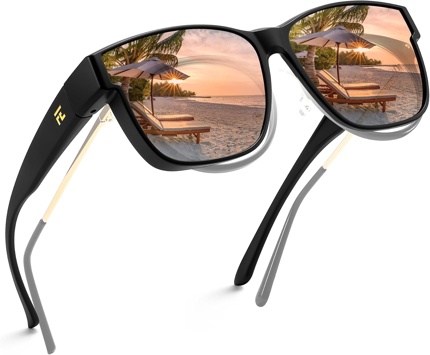 FEISEDY Polarized Sunglasses Fit over Glasses for Women Men Large Sunglasses UV400 Protection B0250