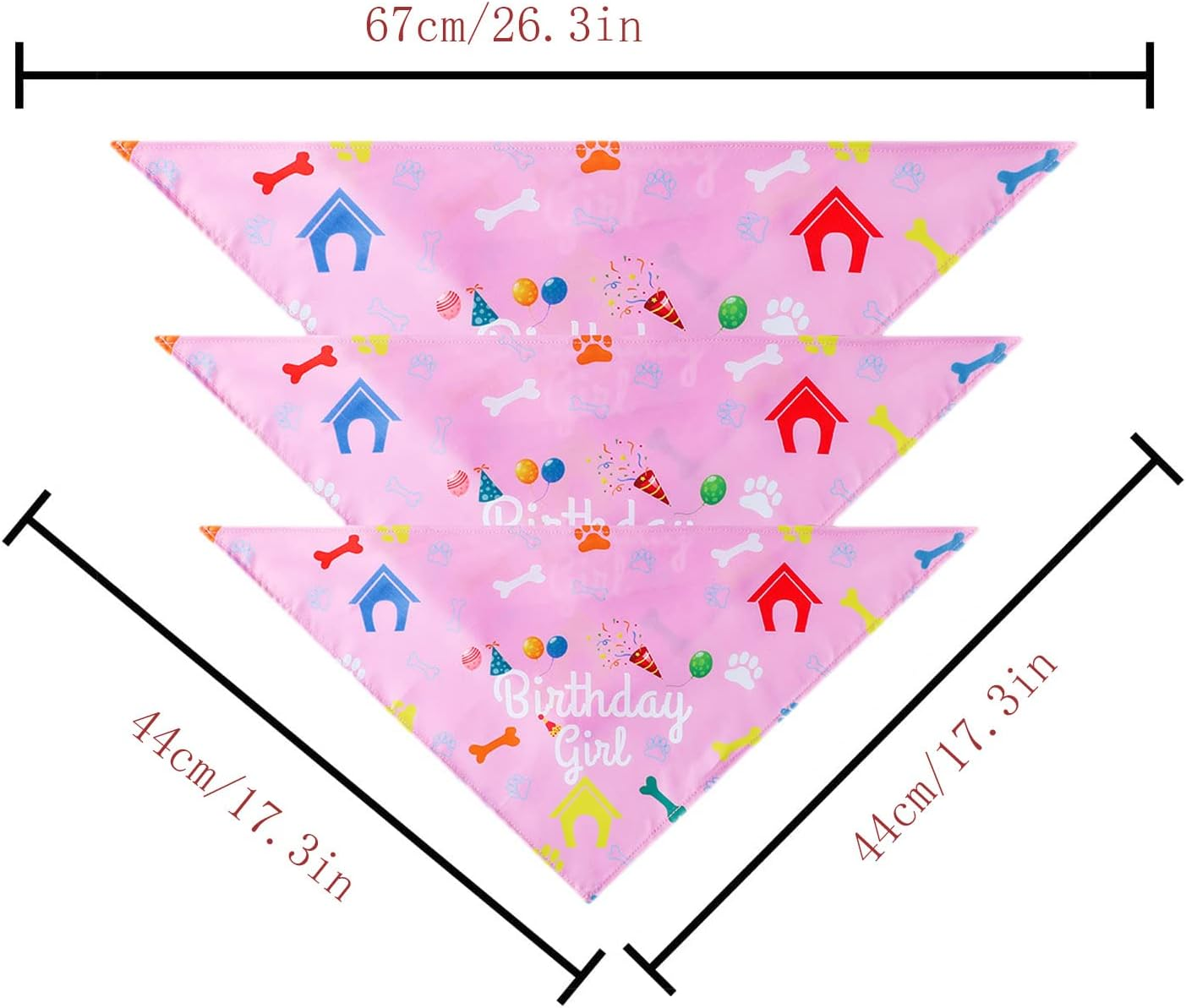 Dog Birthday Bandana and Hat Kit,Triangle Dogs Scarf with Birthday Boy/Girl Decorations,Puppy Birthday Cake Outfit Gift Pet Party Supplies Accessories (Pink) image number 5
