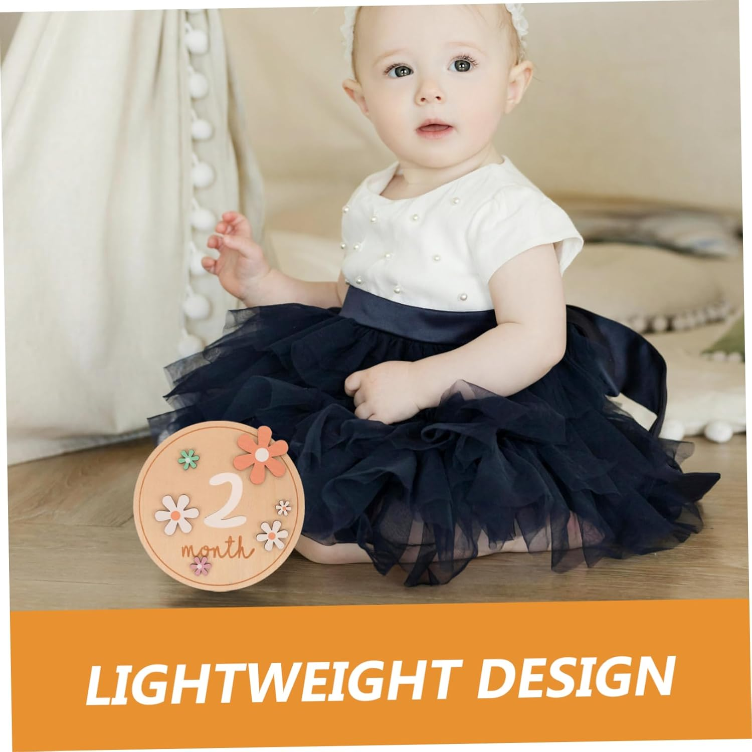 VICASKY 1 Set Milestone Signs Newborn Announcement Discs for Photography Nursery Decor Lightweight and Versatile Monthly Milestone Cards for Boys image number 4