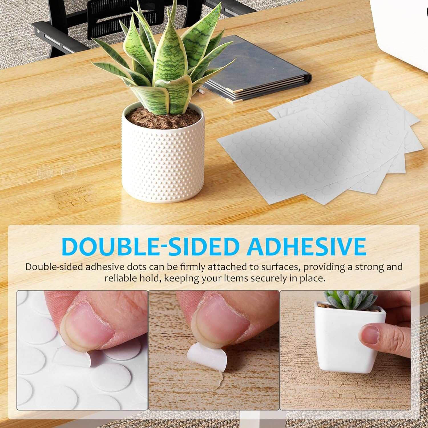 COHEALI Double Sided Adhesive Dots, Clear Removable Sticky Adhesive Mounting Putty, Waterproof No Trace Dots Adhesive Putty for Poster Picture Festival Decoration image number 3