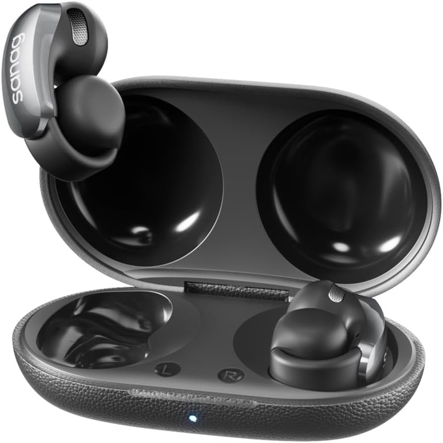 SANAG S9S AI Clip Headphones, Instant Voice Translator Bluetooth 5.4, 4.5G Ultra-Lightweight, 40H Playtime, Open Ear Headphones for Iphone, Android, Samsung - Black image number 3