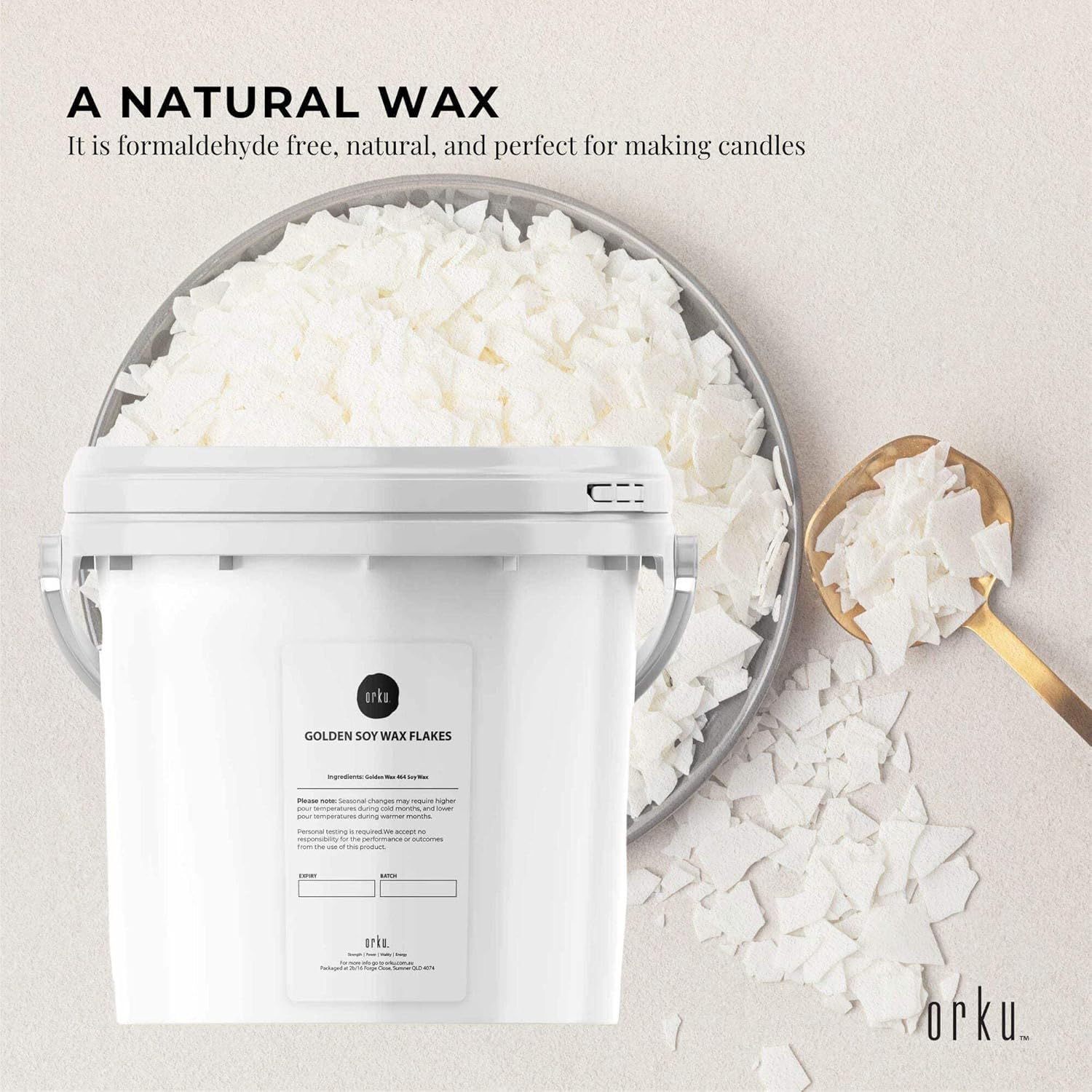 2Kg Golden 464 Soy Wax Flakes Bucket - 100% Pure Natural DIY Candle Melts Chips image number 6