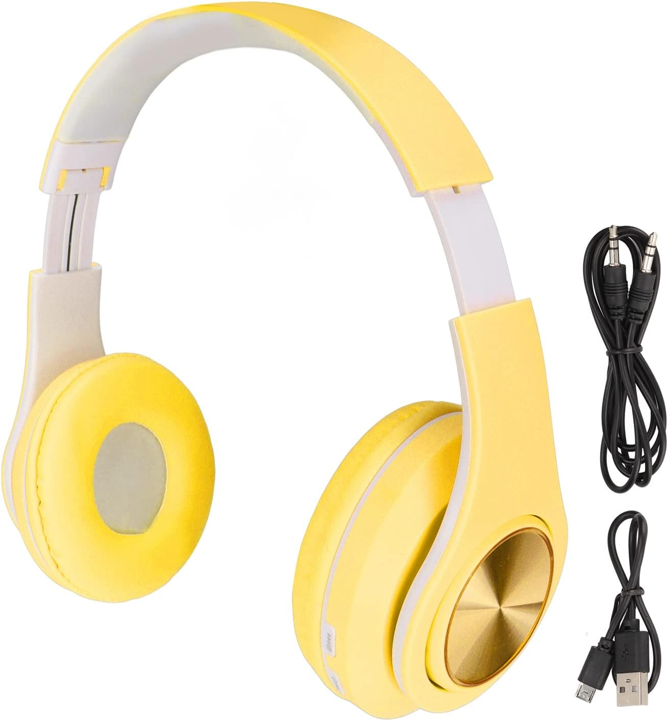 Elprico Bluetooth Headphones, Noise Reduction, Foldable Wireless Over-Ear Headphones with Colourful Light for Phone Laptop (Green)