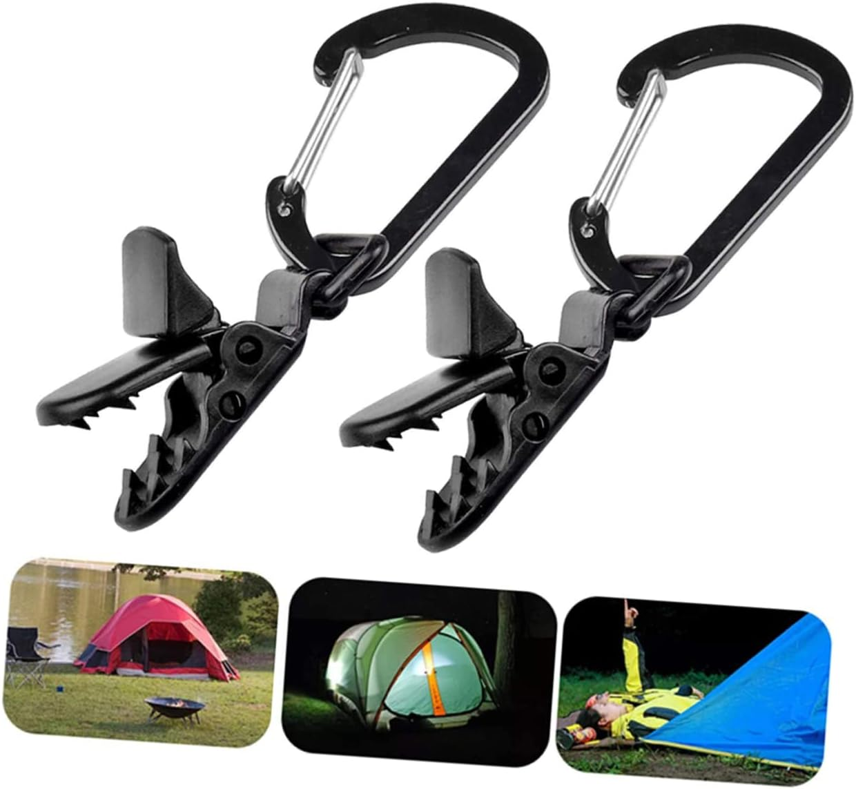 12 Pcs Heavy Duty Shade Sail Tarp Clips Secure Clamp Outdoor Camping Tent Hardware Kits for Canopy Awning Tarp Hold Down image number 4