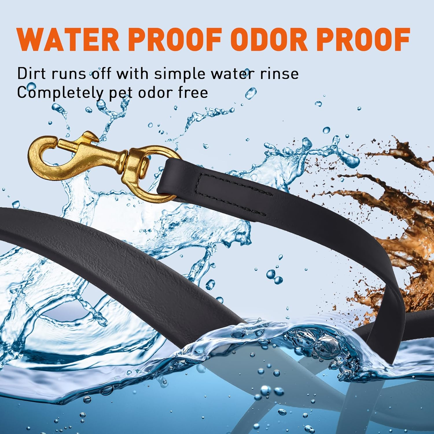 Viper Biothane K9 Working Dog Leash Waterproof Lead for Tracking Training Schutzhund Odor-Proof Long Line with Solid Brass Snap for Puppy Medium and Large Dogs 0.62 in Wide by 15 Ft Long Black image number 5