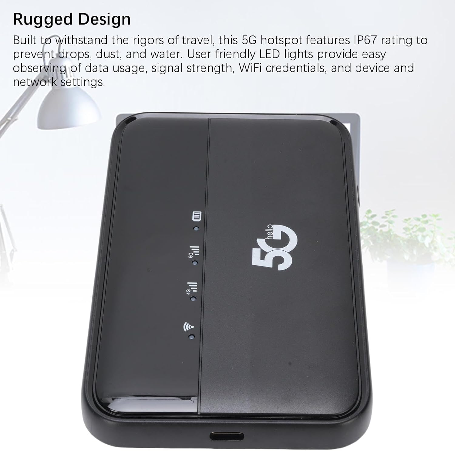 Jectse 5G LTE Mobile Hotspot, Portable Wifi6 Router with Nano SIM Card Slot, 32 Connected Devices, High Speed Hotspot Device with 10000Mah Battery, for Outdoor Travel image number 2