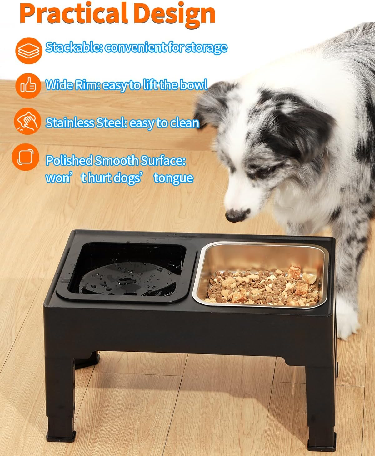 Dog Bowls Stainless Steel High Capacity Dog Food Bowls for Small Medium and Large Dogs (2 Pack 1.6L) image number 1