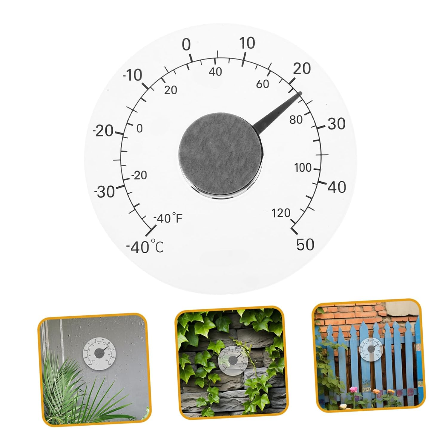 Milisten Waterproof Outdoor Temperature Thermometer, Window Glass Adhesive Temperature Gauge for Home and Greenhouse, Accurate Weather Station Thermometer for Indoor and Outdoor Use image number 2