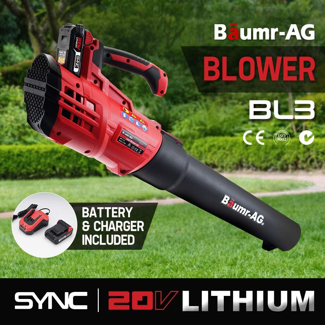 Baumr-Ag 20V Cordless Leaf Blower 20V 2.0Ah Lithium-Ion Battery W/Charger Kit with 5-Speed Blowing Capacity and Lightweight One-Hand Operation, BL3 image number 1