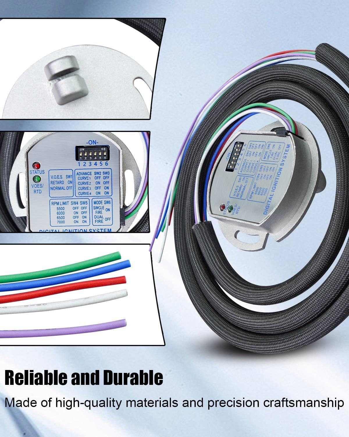 Single Fire Electronic Ignition Programmable Fit for Harley Davidson Carbed Big Twin Models 1970-1999 Sportster Models 1971-2003 Replace 53-644 image number 3