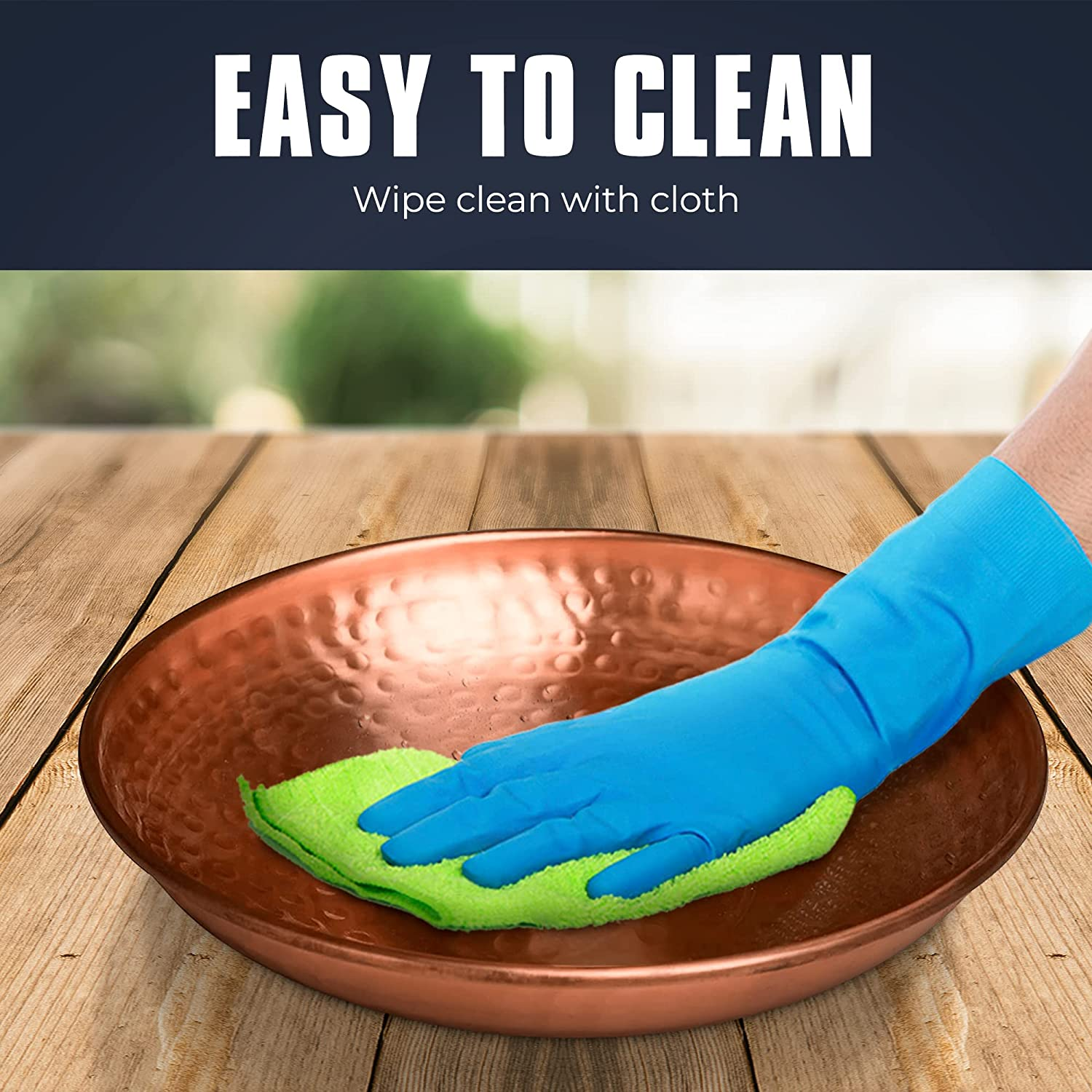 Monarch Abode Pure Copper Standing Bird Bath, Hand-Hammered Detachable Outdoor Bird Feeder, Bath, & Bowl with 34"" Iron Stand, Decor for Garden, Backyard, Patio, & Deck