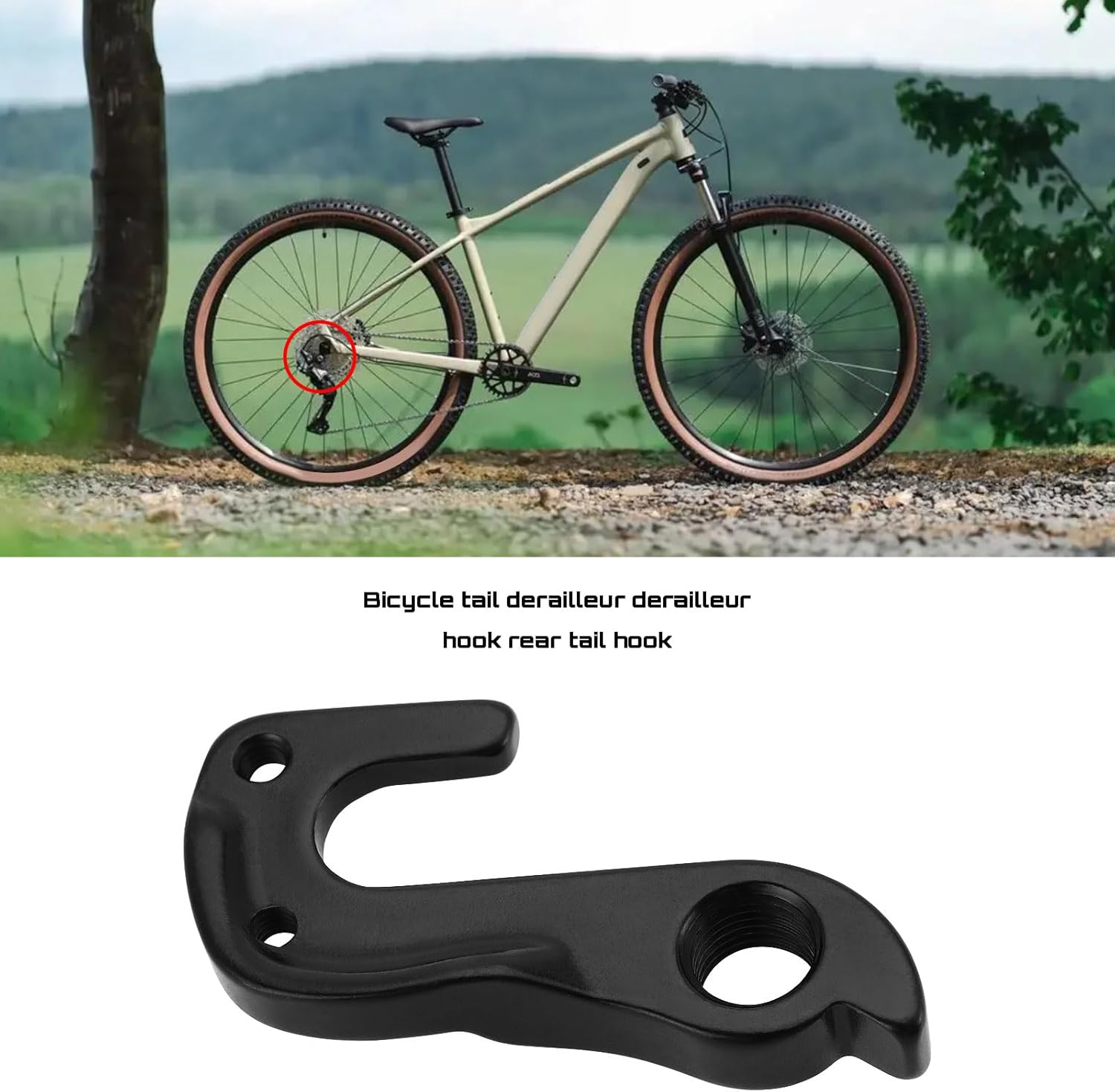 Mechanical Derailer Hook Bicycle Tail Hook Metal Rear Derailer Hook Screw Model 10148 D593 GH-165 Compatible with Cube Bicycle Accessories, Black image number 5