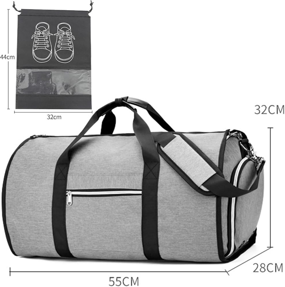 HHWRT Garment Duffle Bag, Garment Bags, 2-In-1 Garment Bag, Garment Bags for Travel, Duffle for Travel Hanging Clothes, Travel Suitcase Suit, with 10 Shoe Pouch