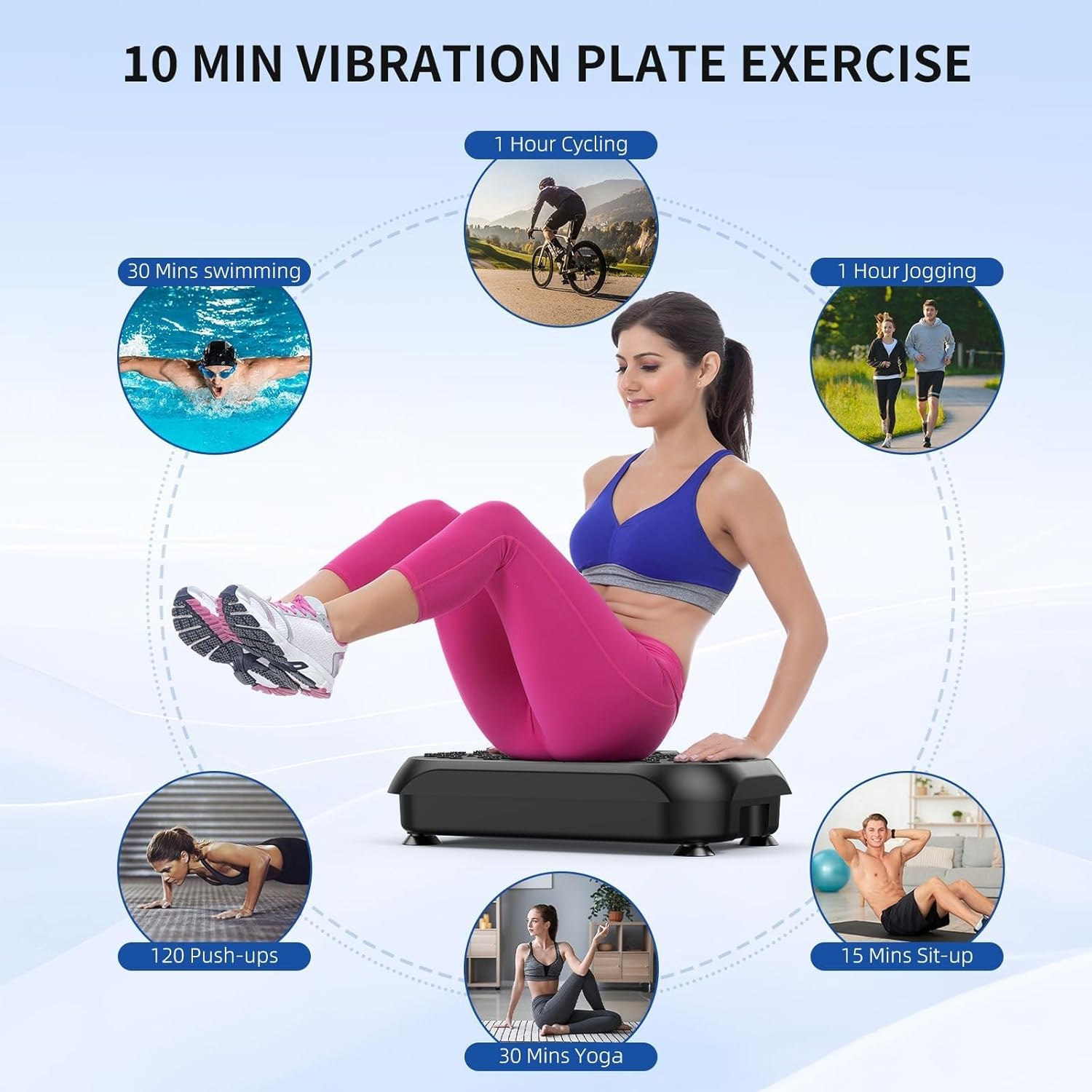 Vibration Plate Exercise Machine, Vibration Plate for Lymphatic Drainage, Whole Body Vibrating Plate Exercise Machine, Waver Vibration Plate High-Intensity Fitness Equipment for Weight Loss image number 6