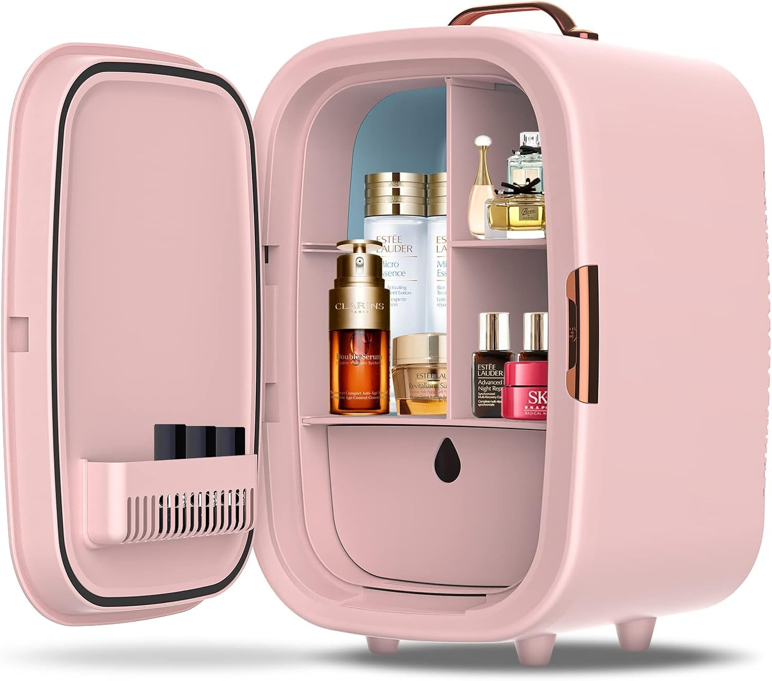 ADVWIN Portable Mini Fridge, 15L AC/DC Portable Beauty Fridge for Skincare, Pink image number 4