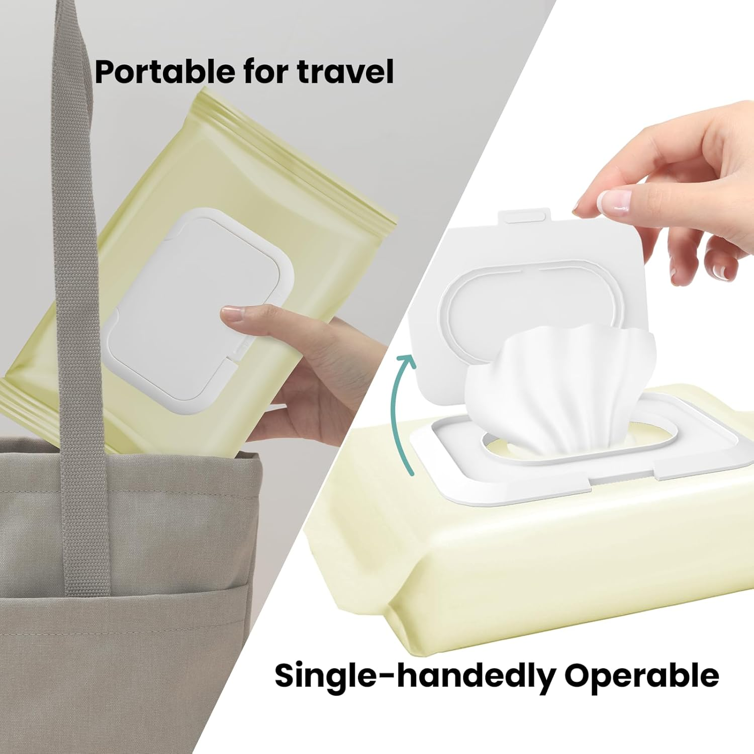 Reusable Wipes Lid for Non Flip Top Baby Wipes Refill, Reusable for over 1 Year, 2 Pcs image number 1