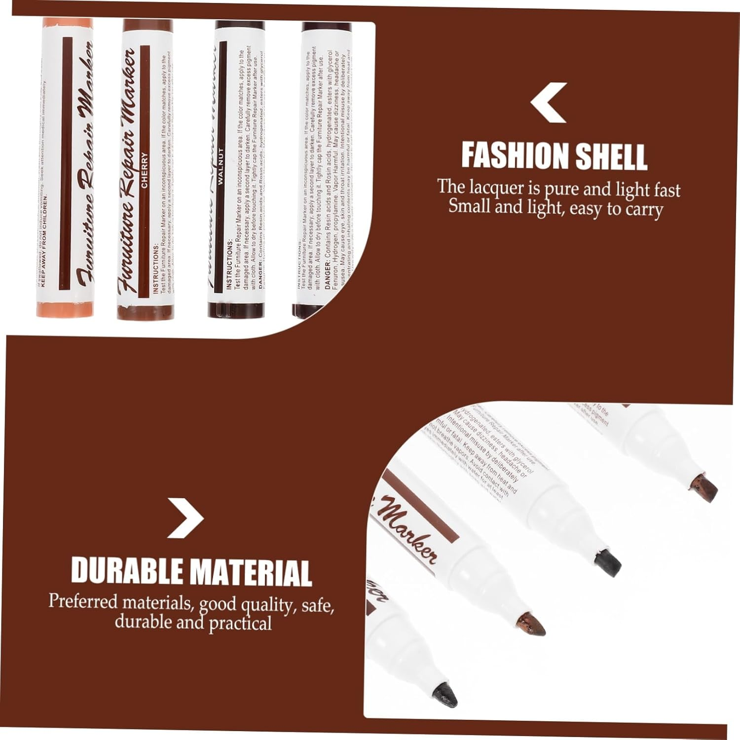 LALAFINA 12Pcs Wood Filler Floor Scratch Repair Kit Touch up Repair Pens Wood Stains Marker for Furniture Woodworking