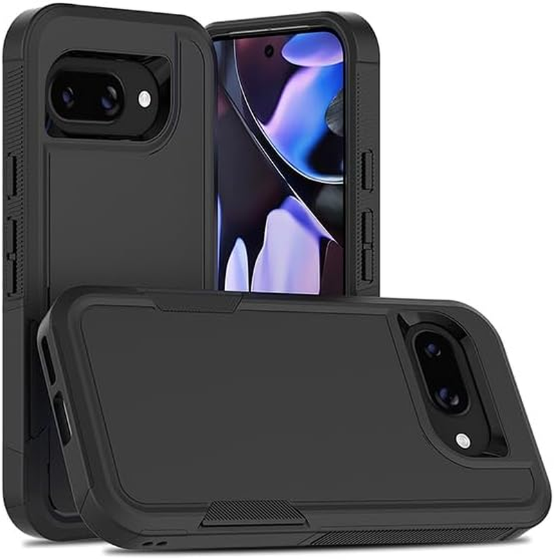 ZUSLAB for Google Pixel 9A Case, Rugged Defender Protective Heavy Duty Shockproof Dustproof Cover (2025) - Black
