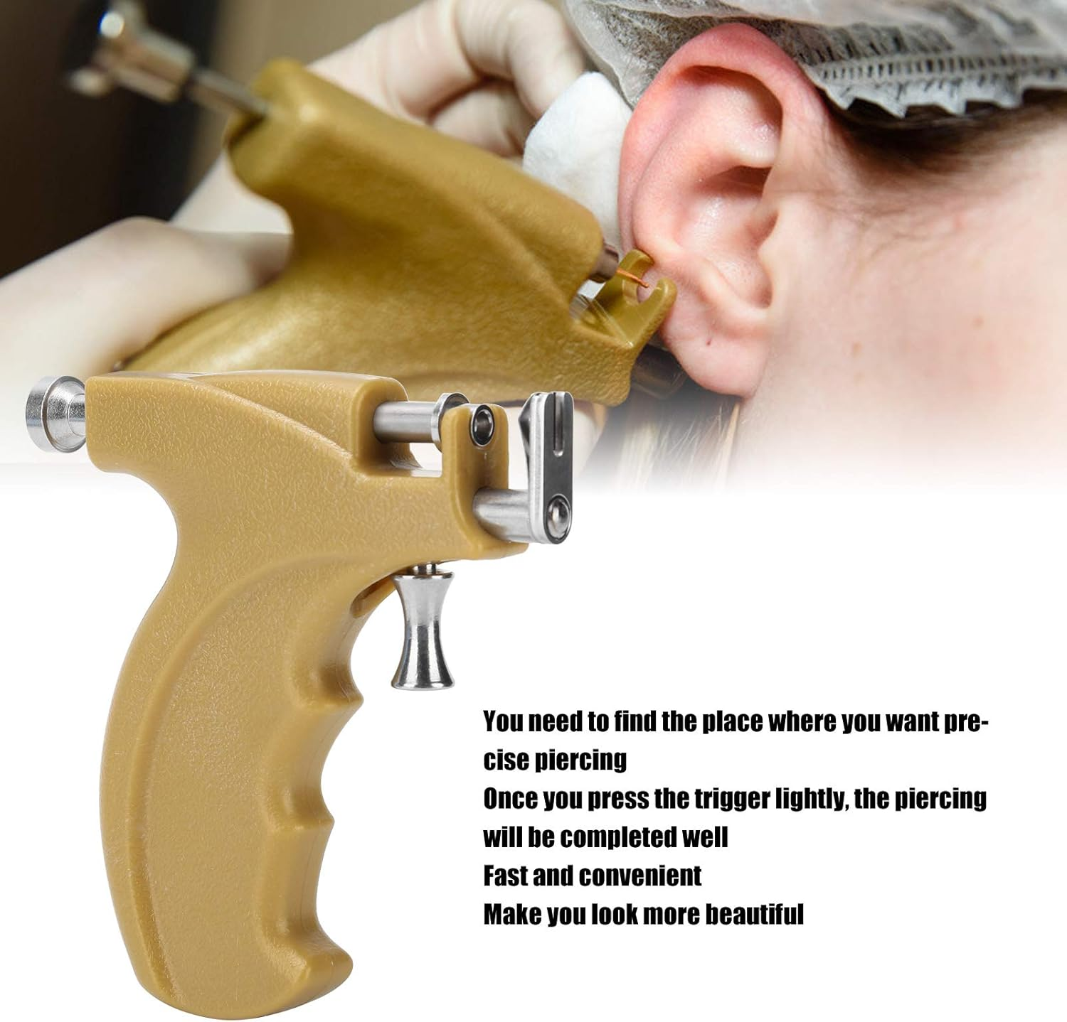 Professional Ear Piercing Gun Kit with 12 Pairs 316L Stainless Steel Gun Stud Earrings, Navel Piercing Kit, Multiple Body Nose Lip Earrings Set for Salon Home Use image number 6