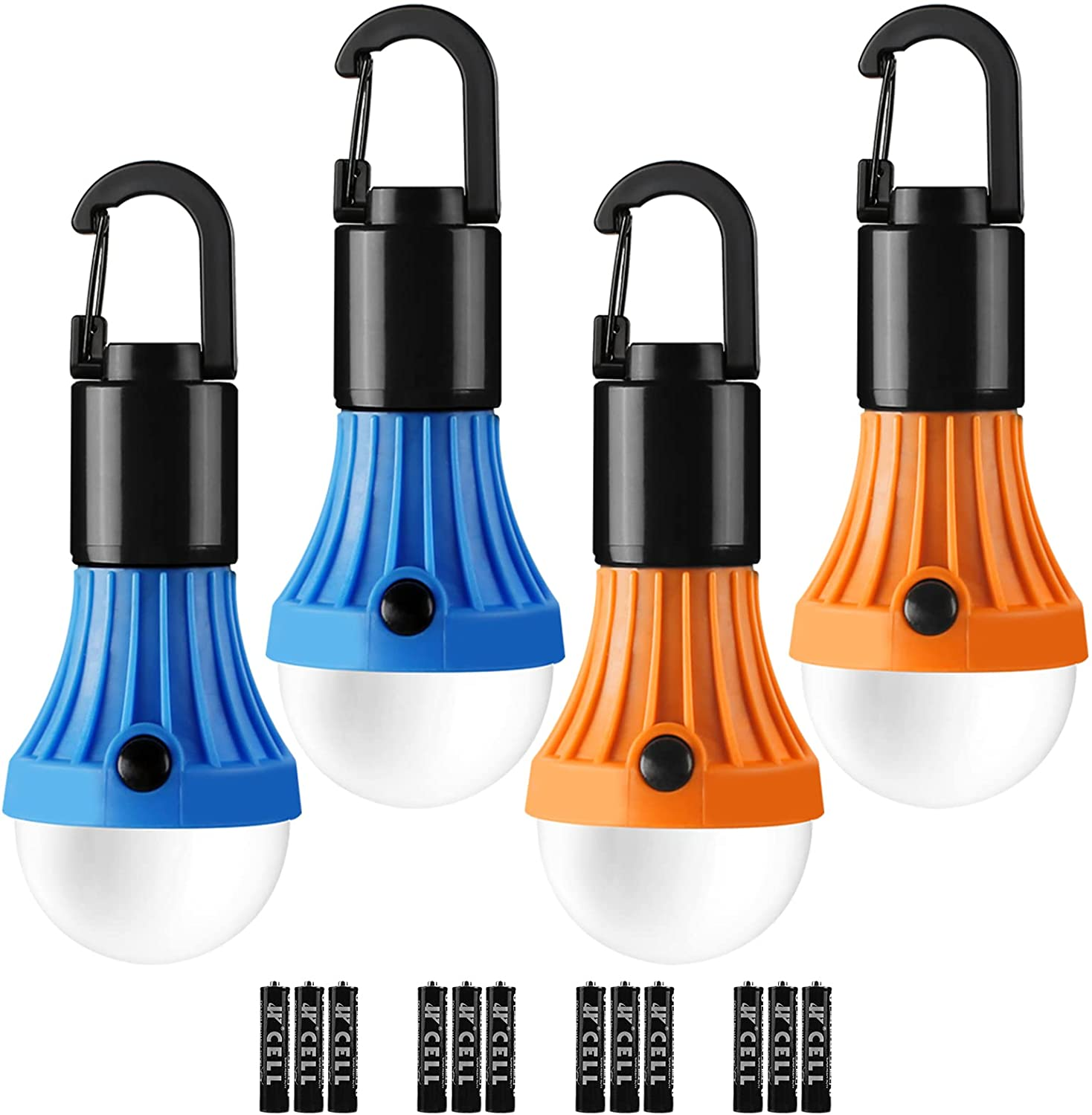 Lepro Camping Lights, Battery Powered Tent Lights, Warm White and Daylight Modes, 4 Pack (AAA Battery Included) image number 2