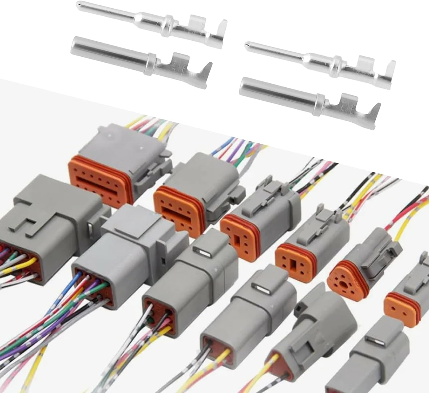 YINETTECH 20PCS Crimp Terminals for DT Series Connector Male Female Terminals Compatible with Deutsch Electrical Wiring Plugs image number 1