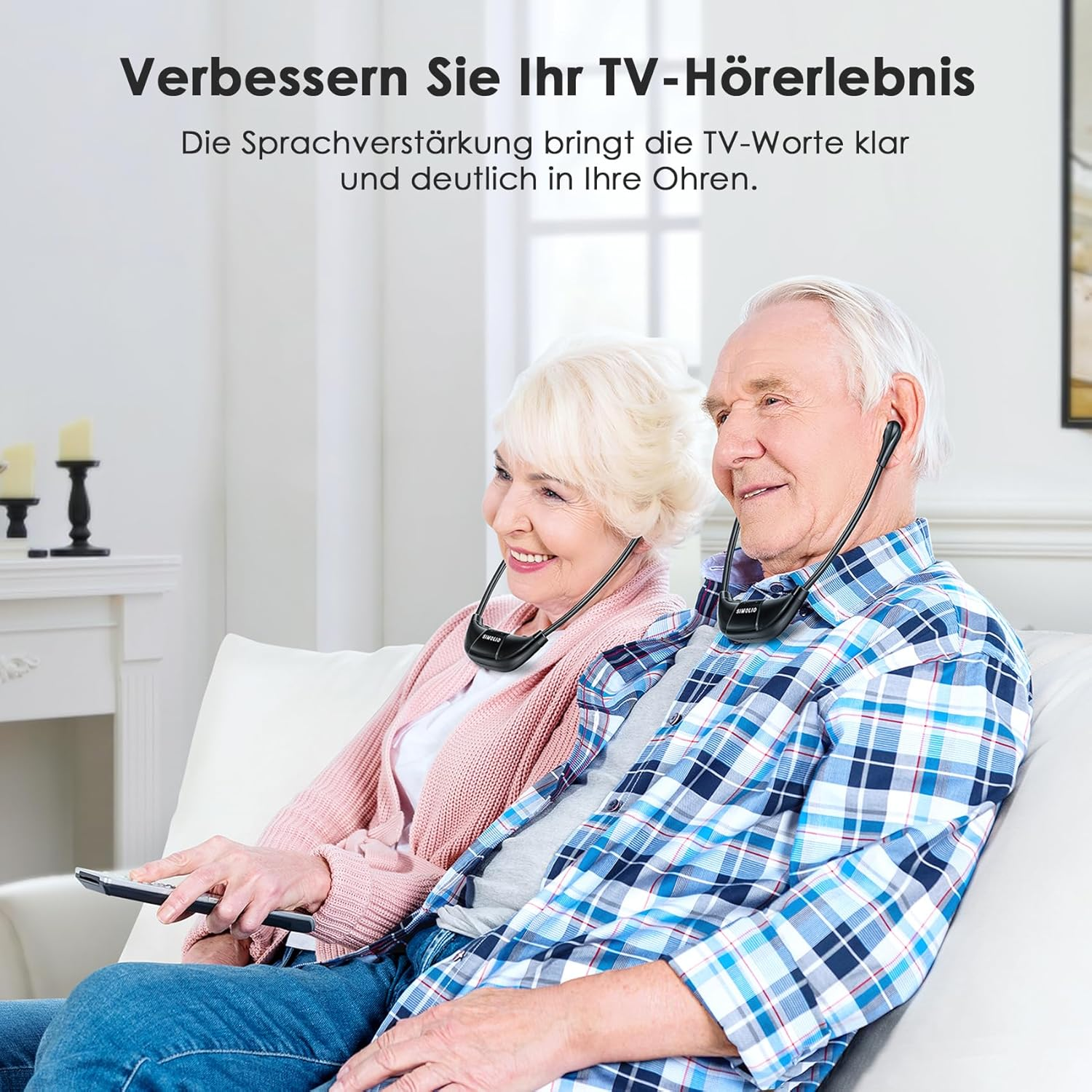 SIMOLIO Duo Wireless TV Headphones with By-Pass, Wireless Headphones for Tvs and Music Systems with L/R Balance Volume Control, Hearing Amplifier for Ambient Sound, Earphones for Seniors image number 6