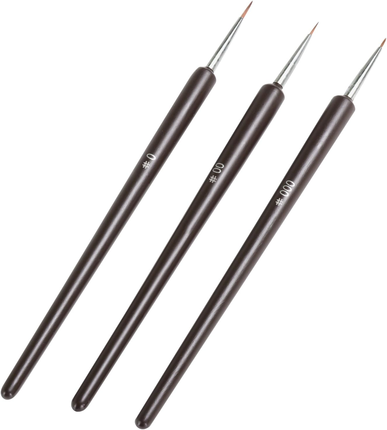 TRIXES 3 X Tiny Gel Acrylic Nail Art Tips Salon Drawing Pen Brush Painting Tool image number 5