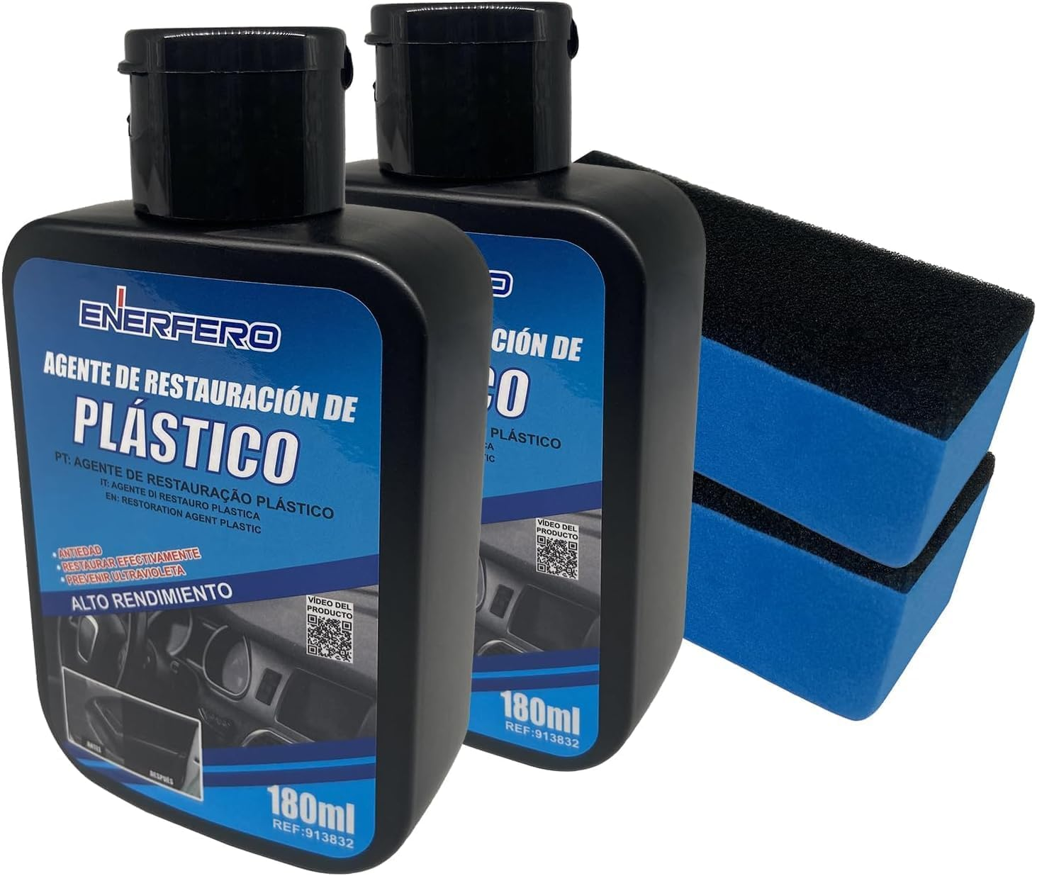 Car Interior Cleaner, Plastic Cleaner, Scratch Removal and Interior Cleaning, Restore Exterior of Car, Renewal of Plastics and Rubber Bands for Cars (Pack of 2) image number 4